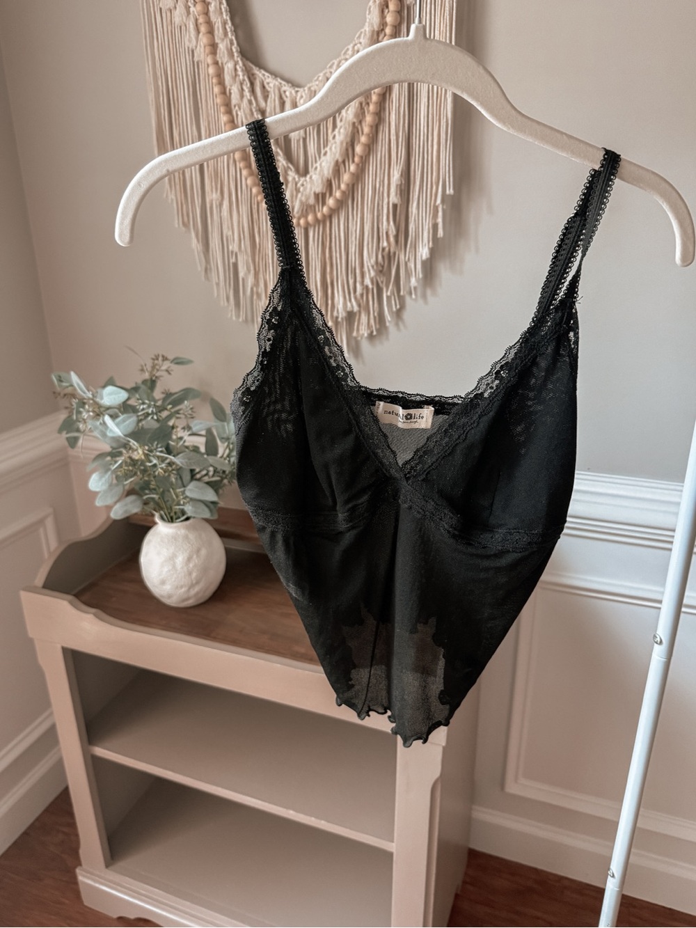 NATURAL LIFE Deep V-Neck Cami - Black